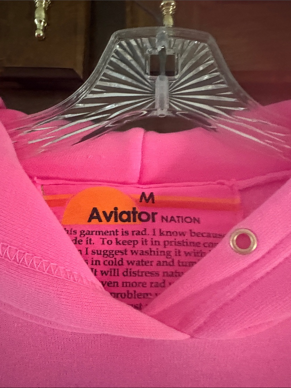 Aviator Nation Neon Pink Logo Relaxed Pullover Hoodie & Sweatpants Set M - Picture 10 of 15